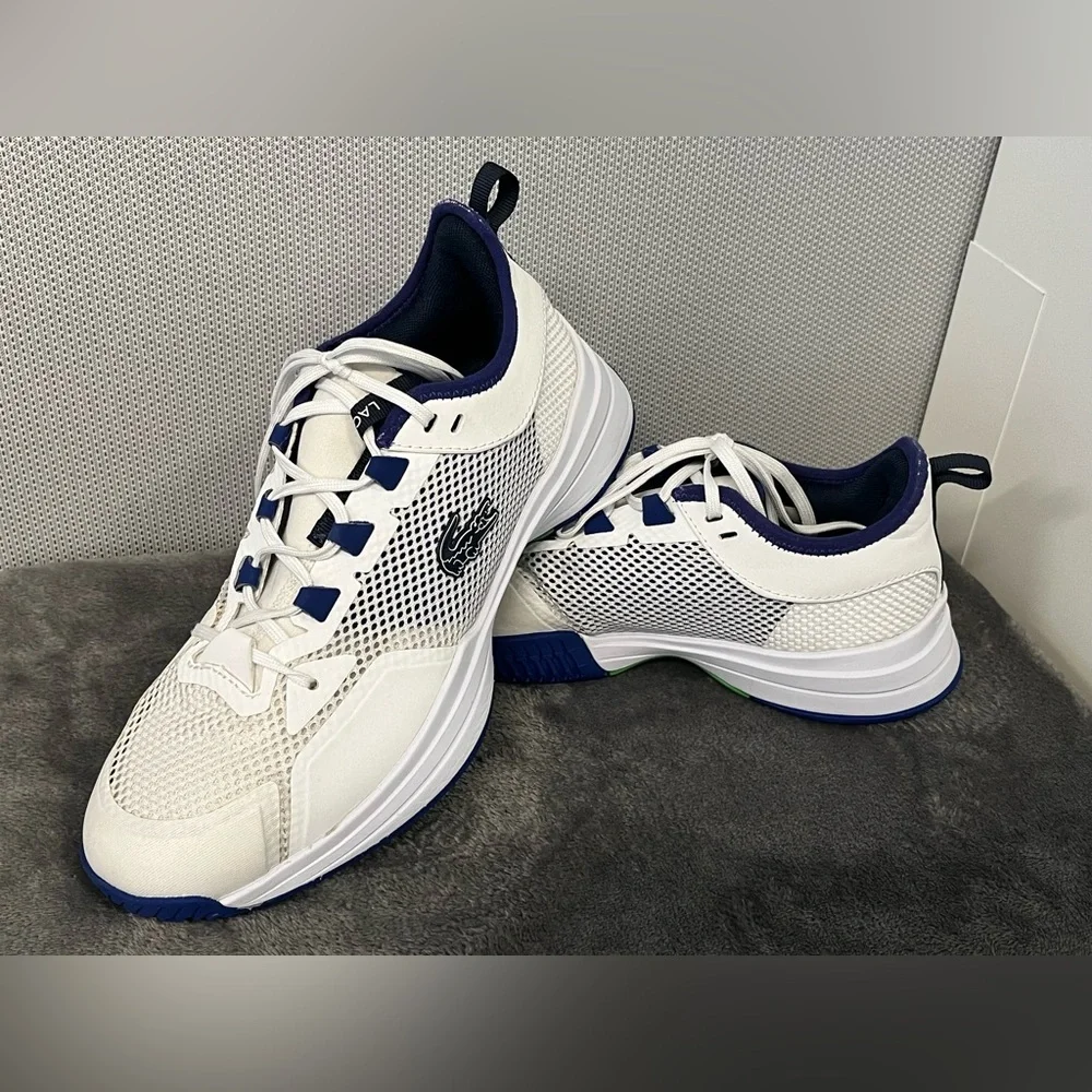 Lacoste AG-LT 21 men’s sneakers OrthoLite anti-microbial footbed. White blue 9.5 - Picture 2 of 12